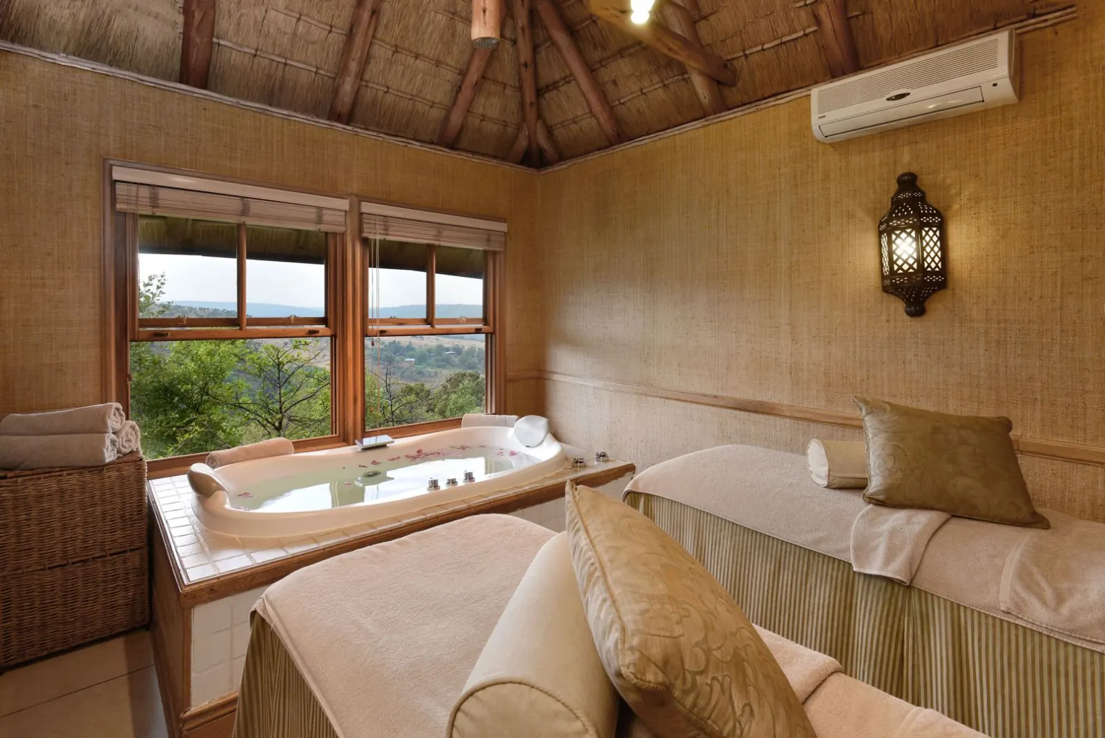 Mount Grace hilltop spa treatment room overlooking the valley